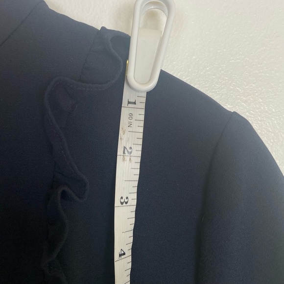 Eloquii Women's Midi Dress Size 10 Color Blue Ruffle Mock Neck Short Sleeve - Picture 6 of 12